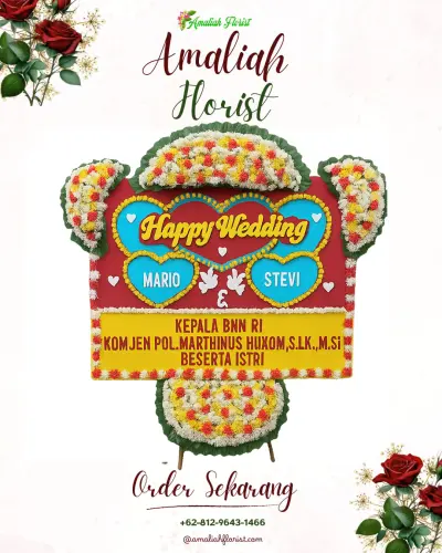 Karangan Papan Bunga Pernikahan di Sumur Putri